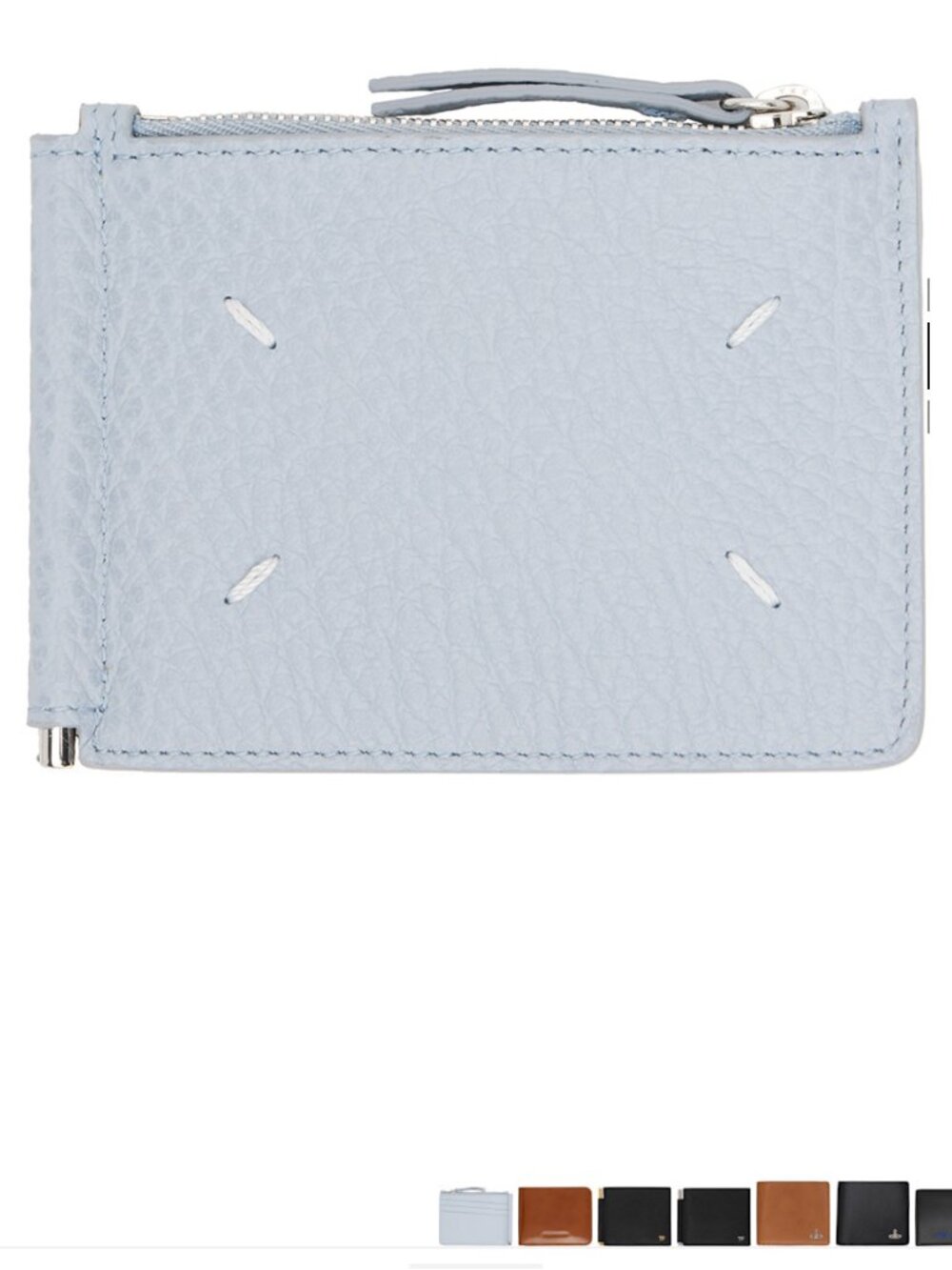 Maison Margiela Blue Four Stitches Wallet — Light Blue Leather